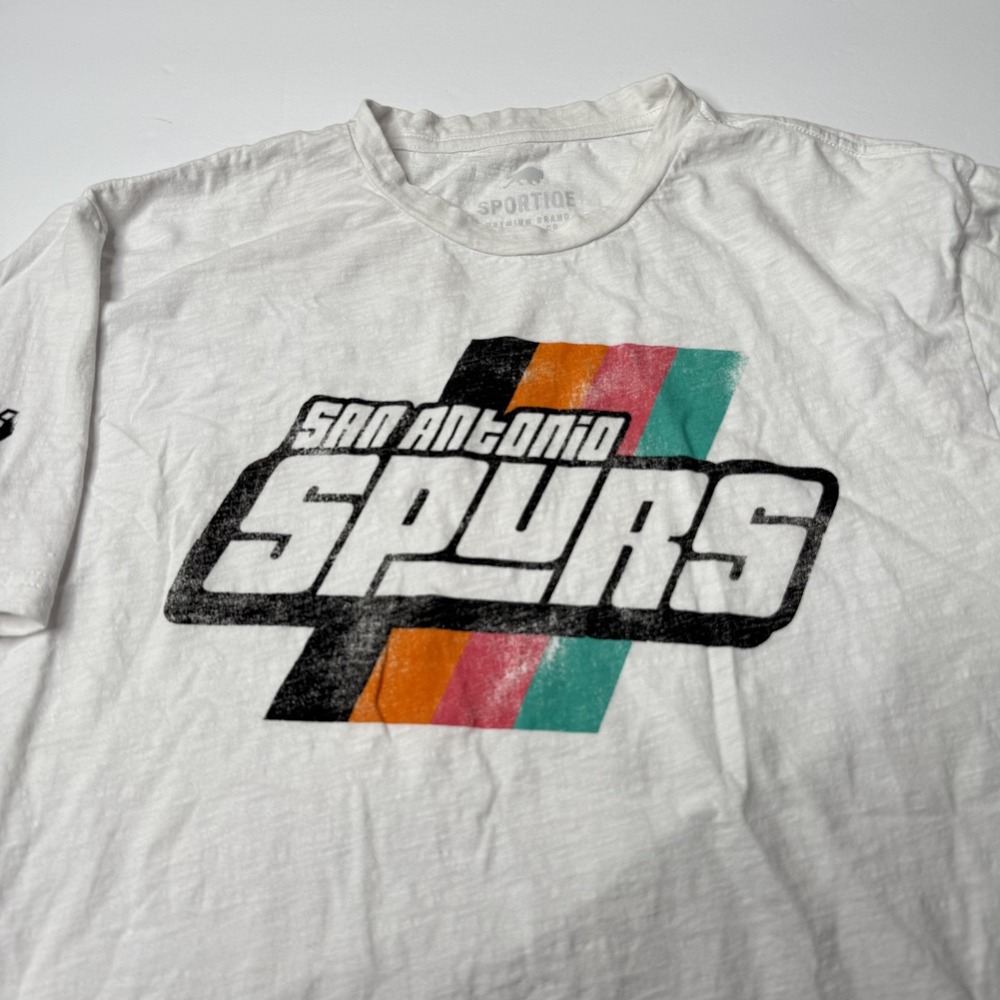 San Antonio Spurs Shirt Mens XL White NBA Basketball Short Sleeve Sportiqe Tee - Picture 2 of 6